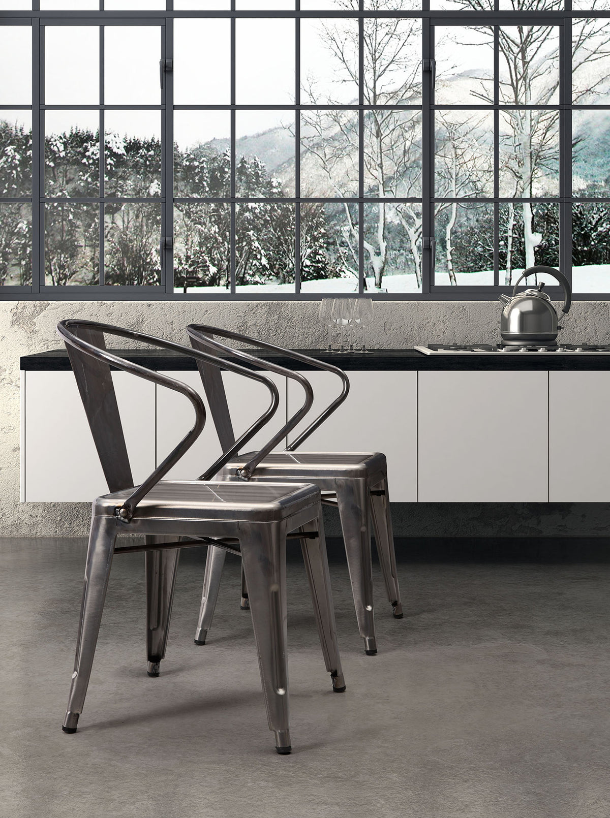 Hampden Chair Gunmetal (Set of 2)