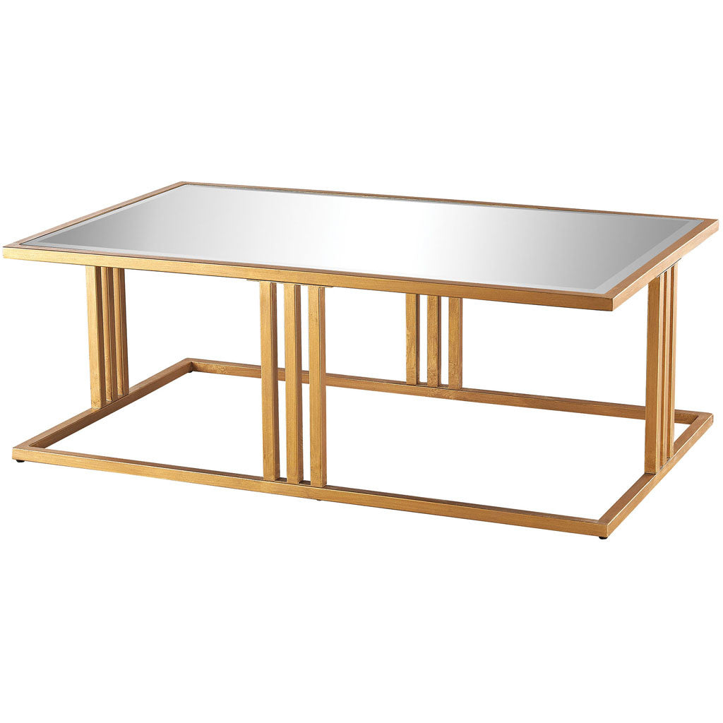 Allure Coffee Table Gold Leaf/Clear Mirror