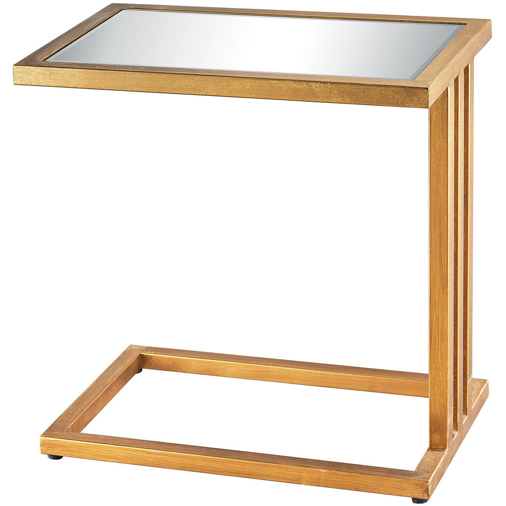 Allure Side Table Gold Leaf/Clear Mirror
