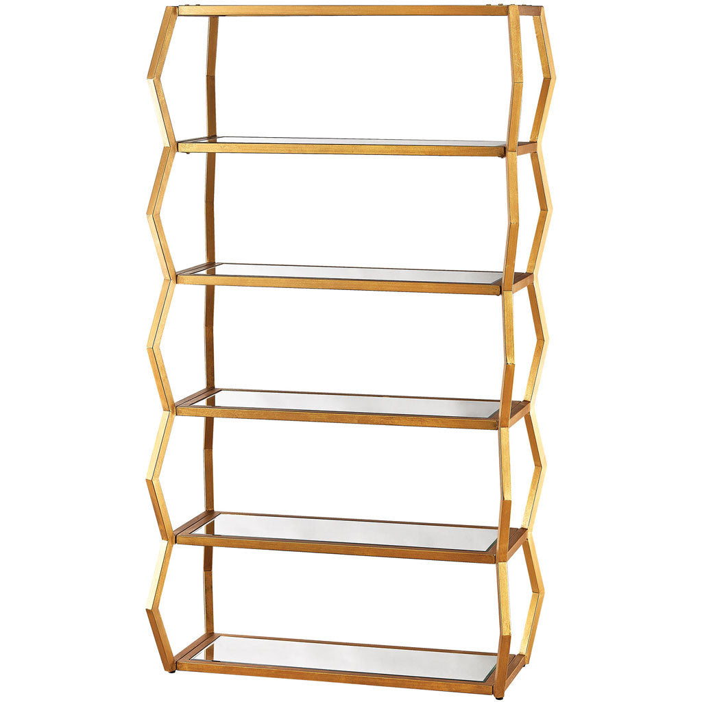 Acclaim Bookshelf Gold Leaf/Clear Mirror
