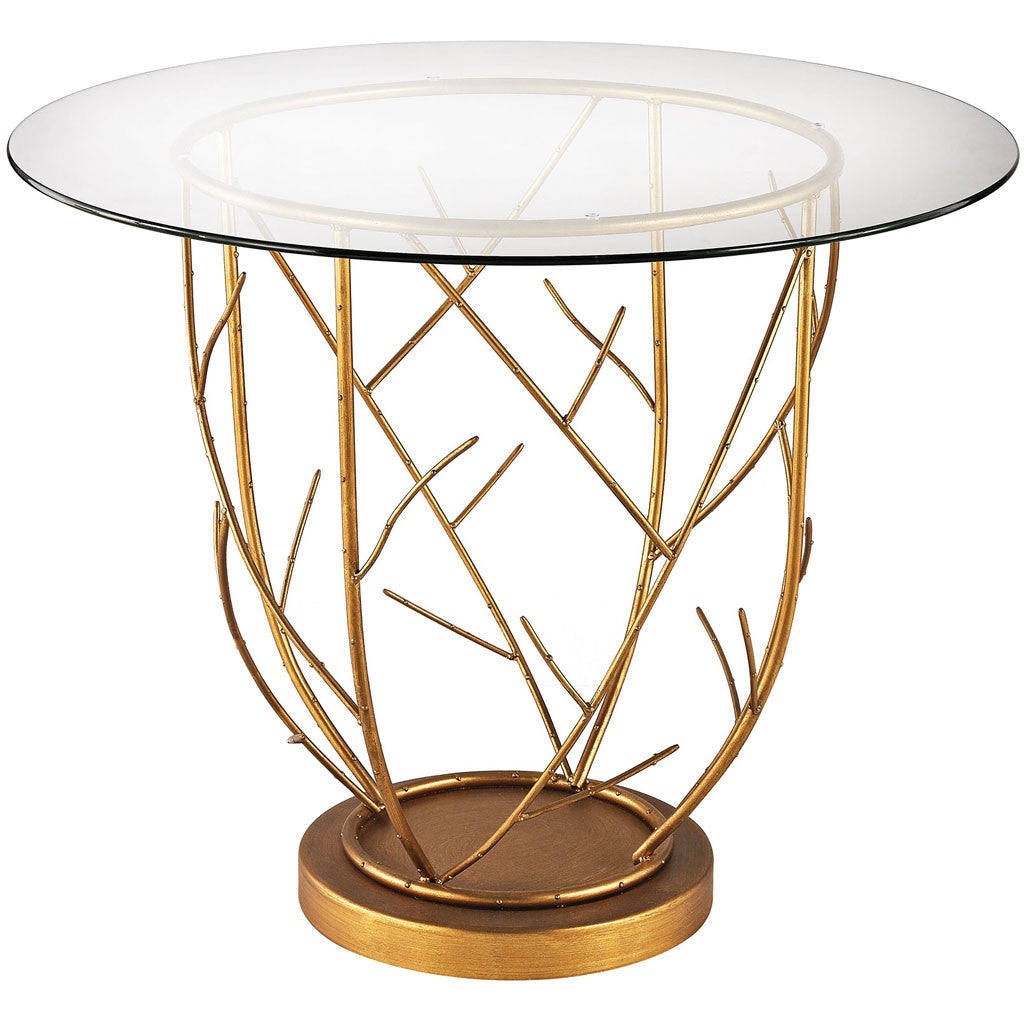 Theory Entry Table Gold Leaf/Clear Glass