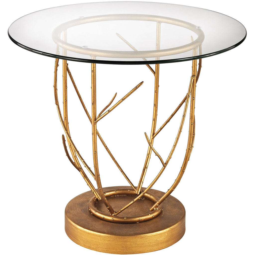 Theory Side Table Gold Leaf/Clear Glass