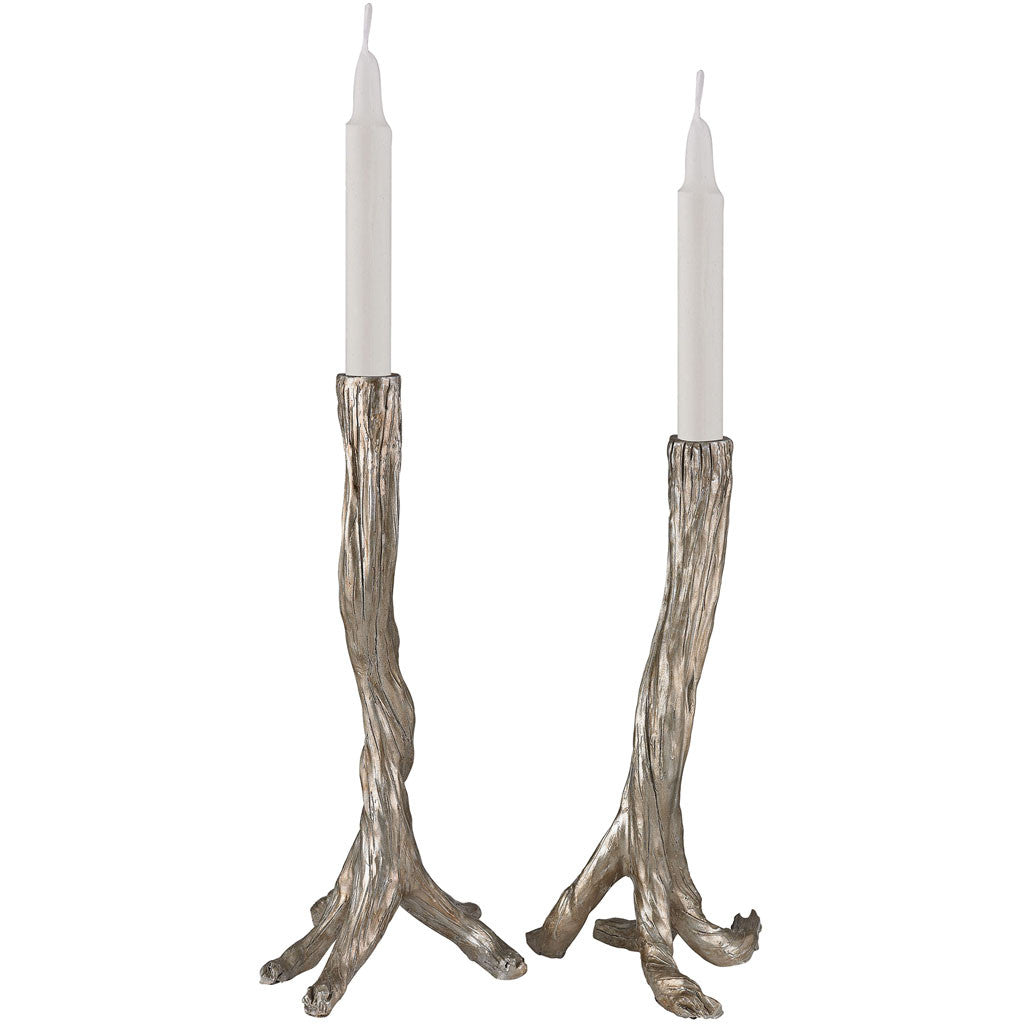 Silver Branch Candle Holders (Set of 2)
