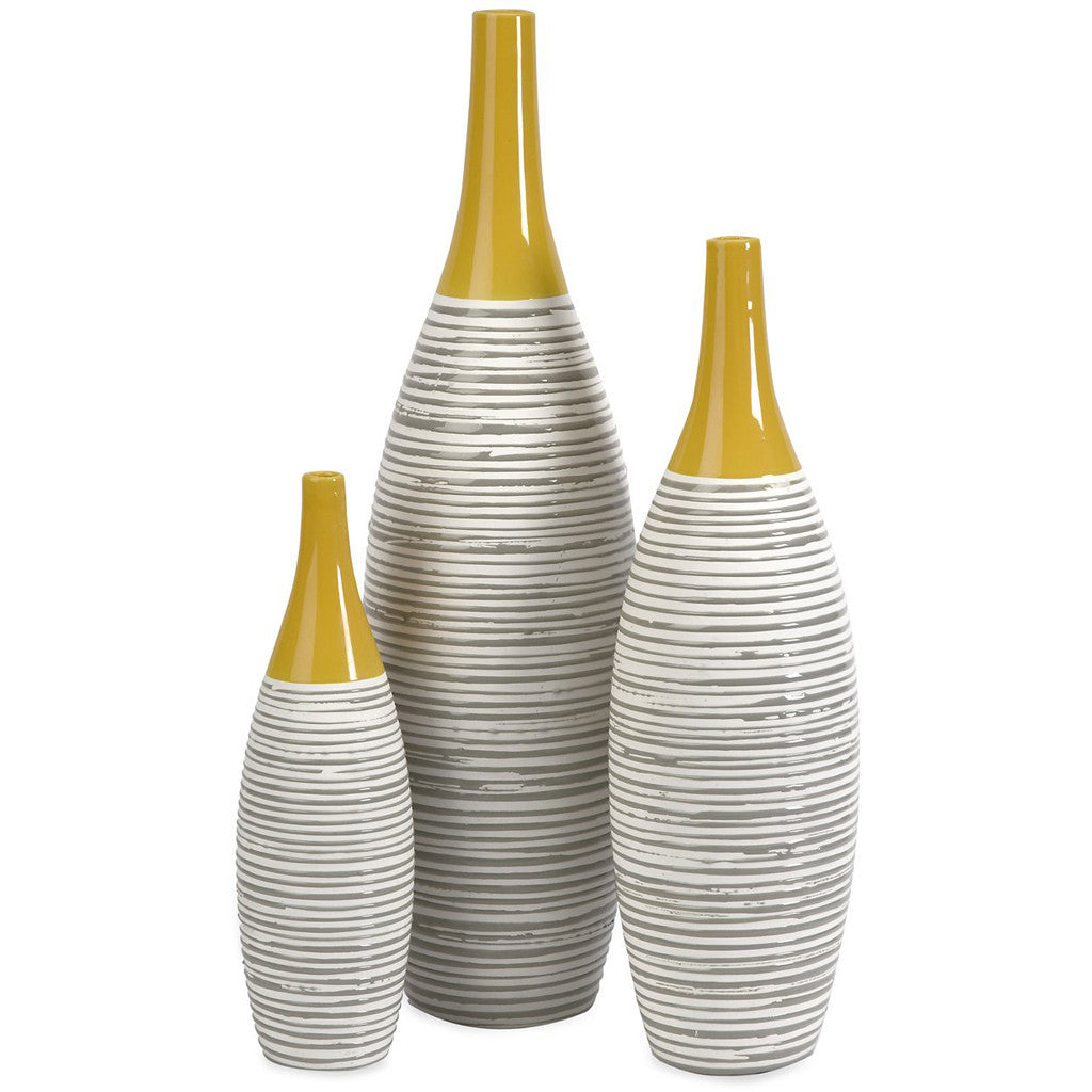 Appomattox Multi Glaze Vases-(Set of 3)