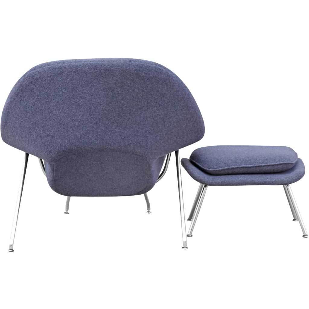 Warm Chair and Ottoman Gray