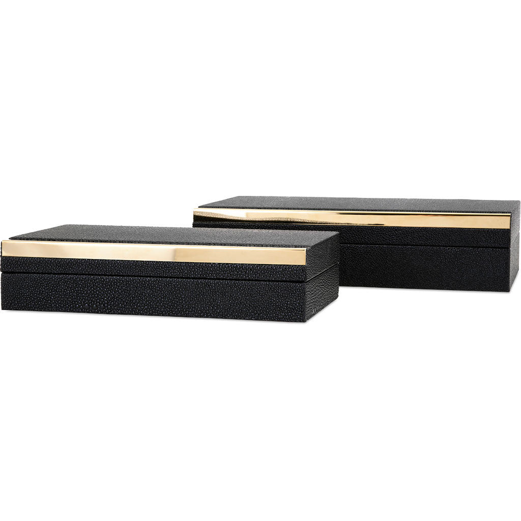 Conrad Eclipse Shagreen Boxes (Set of 2)