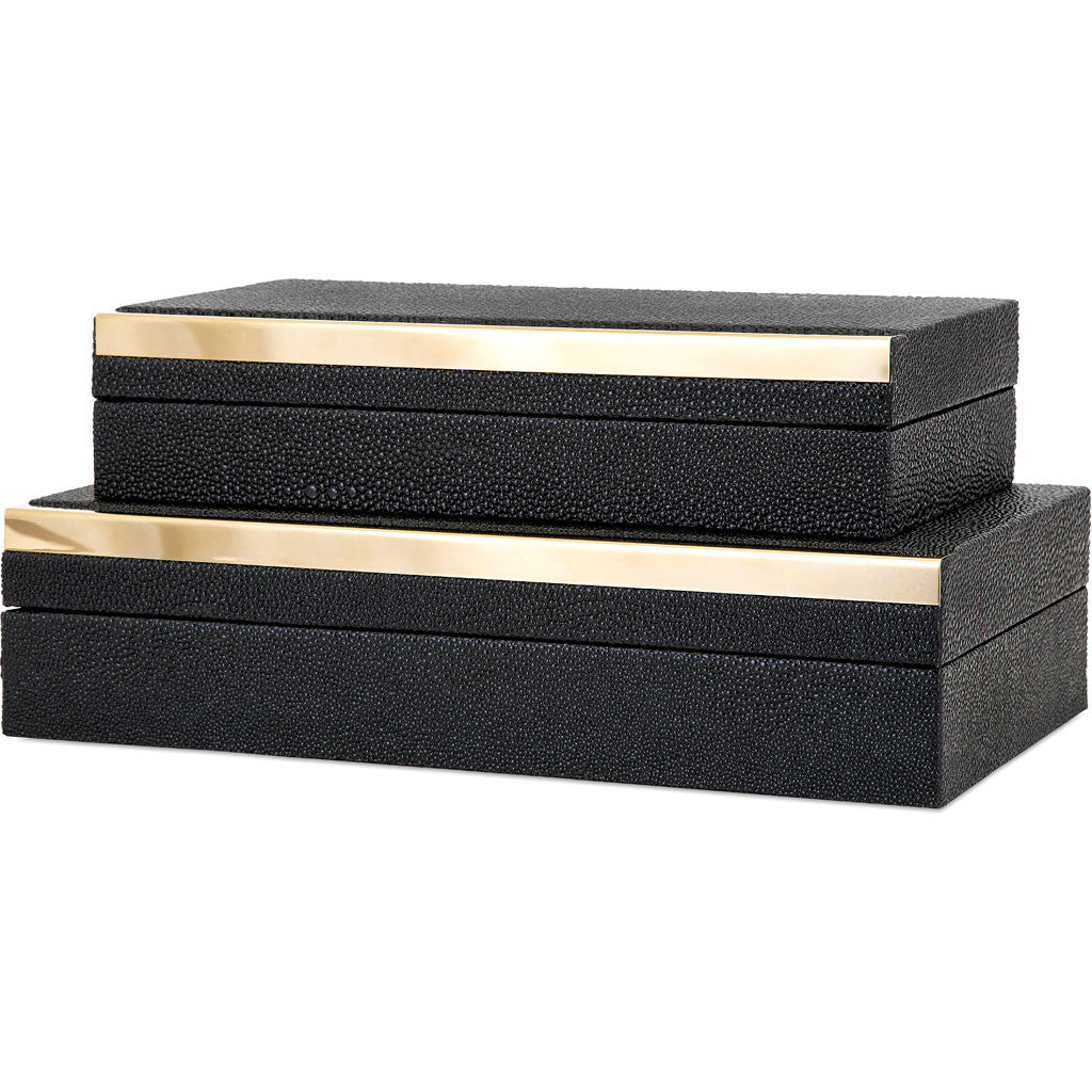 Conrad 2-Piece Eclipse Shagreen Boxes - Froy.com