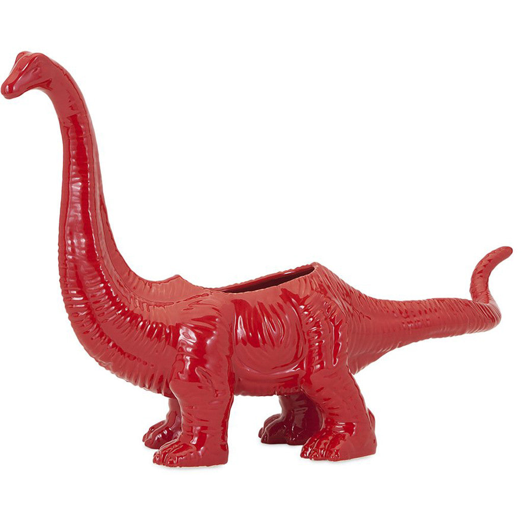 Dinosaur Red Ceramic Planter