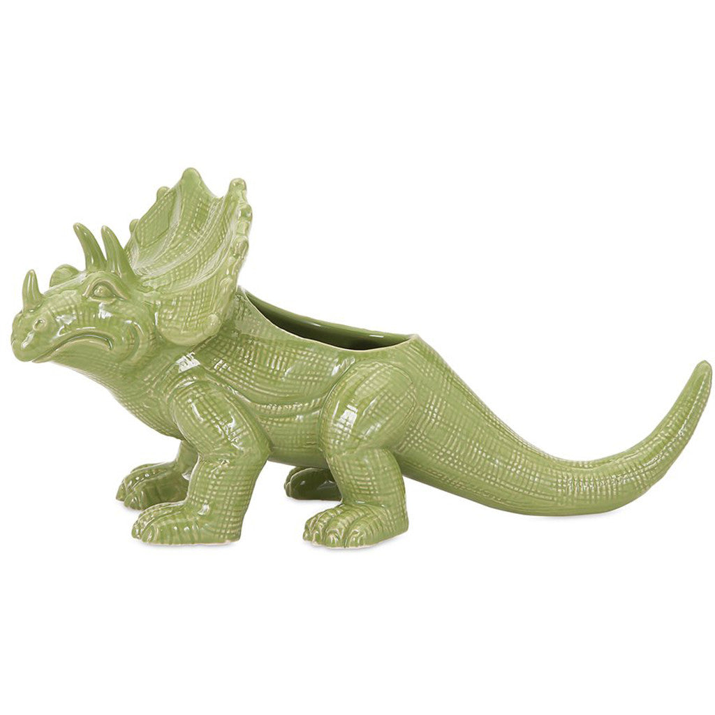 Dinosaur Green Ceramic Planter