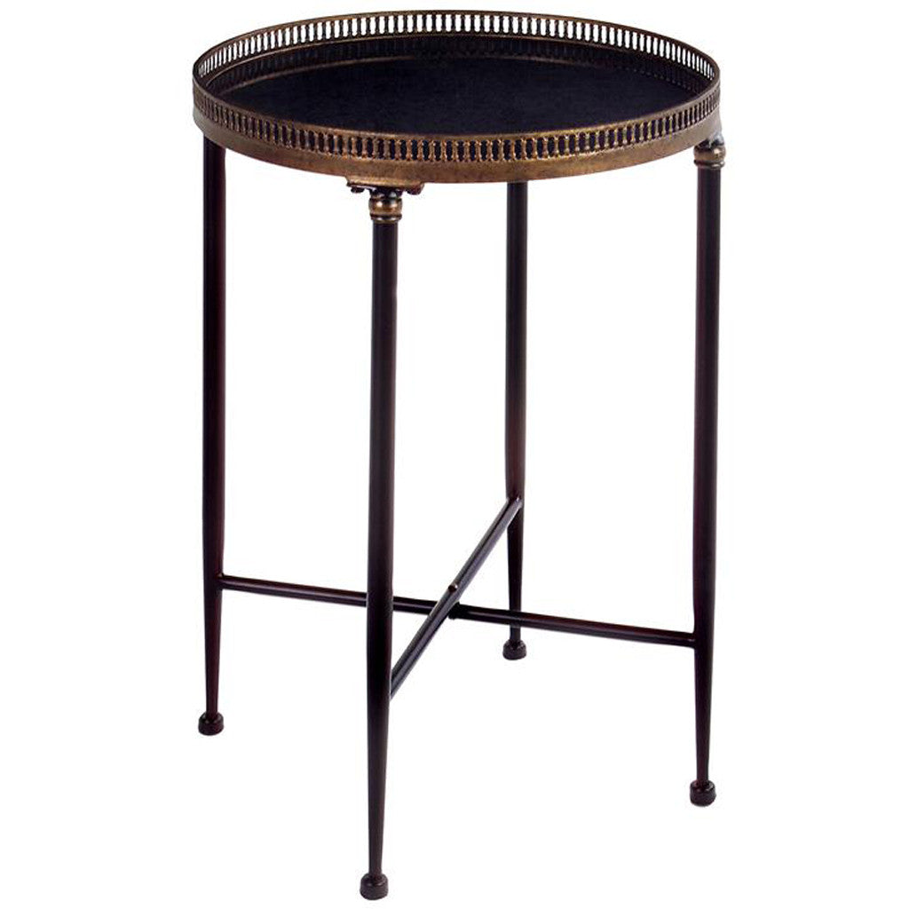 Round Black Accent Table
