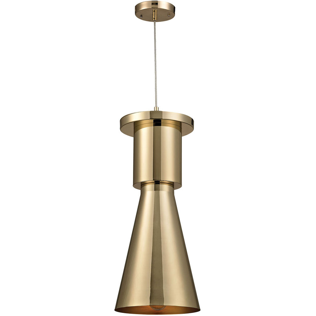 Stacked Geometric Flair Pendant Gold Plate