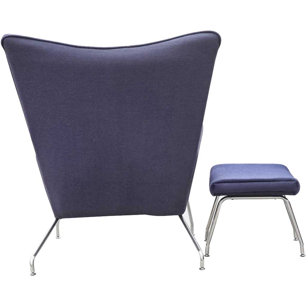 Wind Chair and Ottoman in Wool Gray