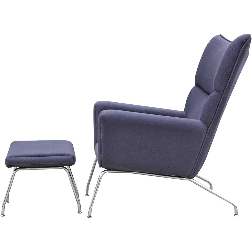 Wind Chair and Ottoman in Wool Gray