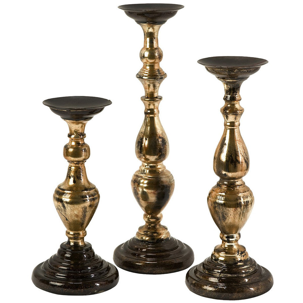 Sherman Metallic Candle Holders (Set of 3)