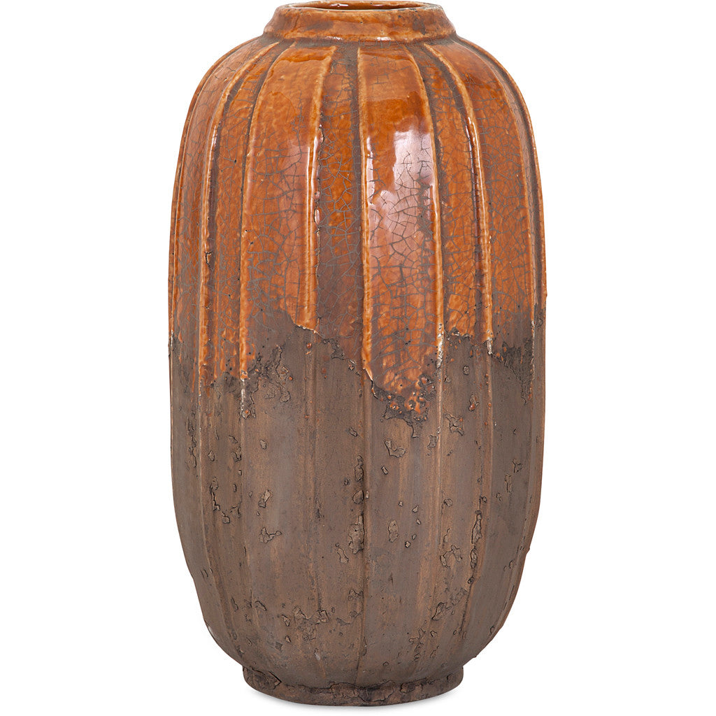 Sadler Orange Stone Large Ceramic Vase