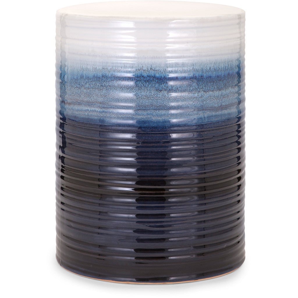 Quigley Blue and White Garden Stool