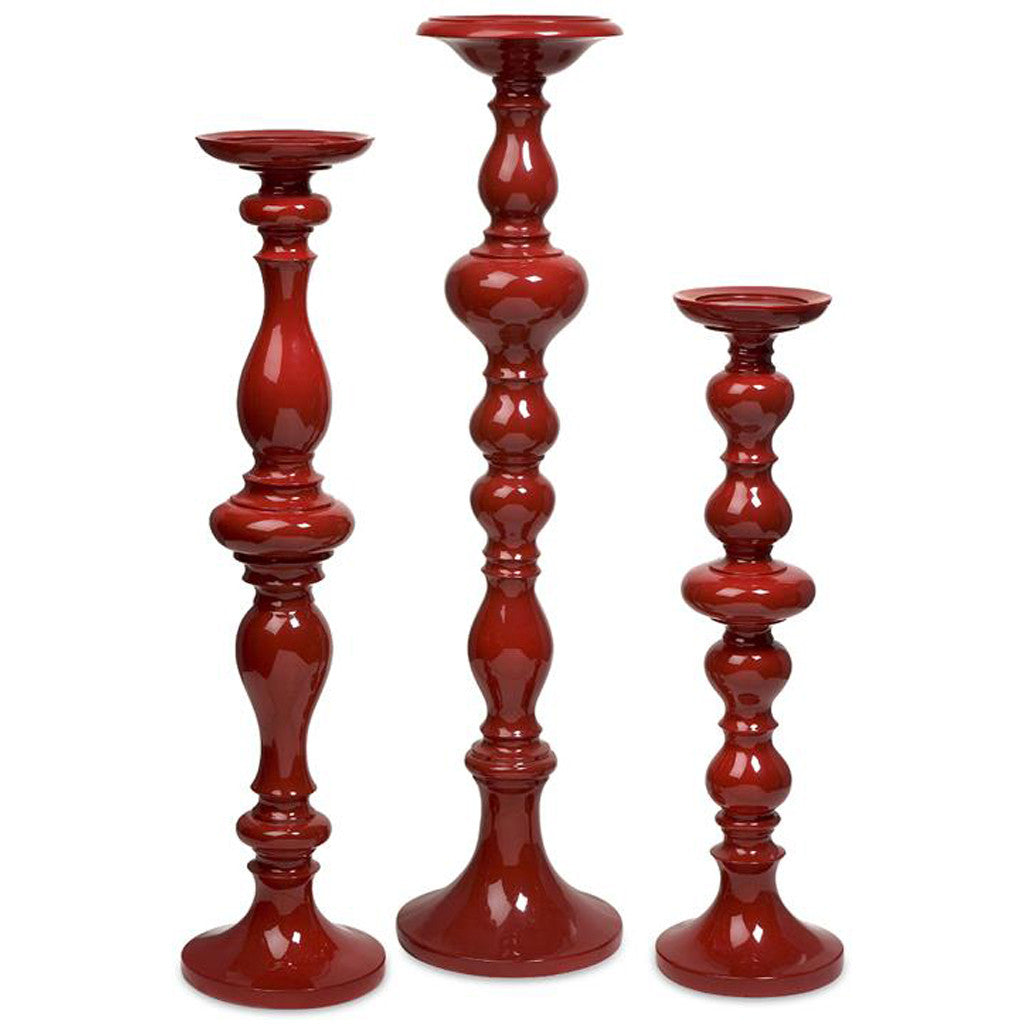 Red Candle Sticks (Set of 3)
