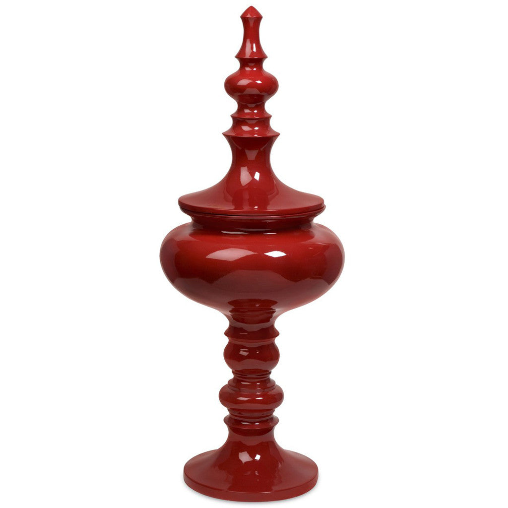 Large Red Lidded Urn