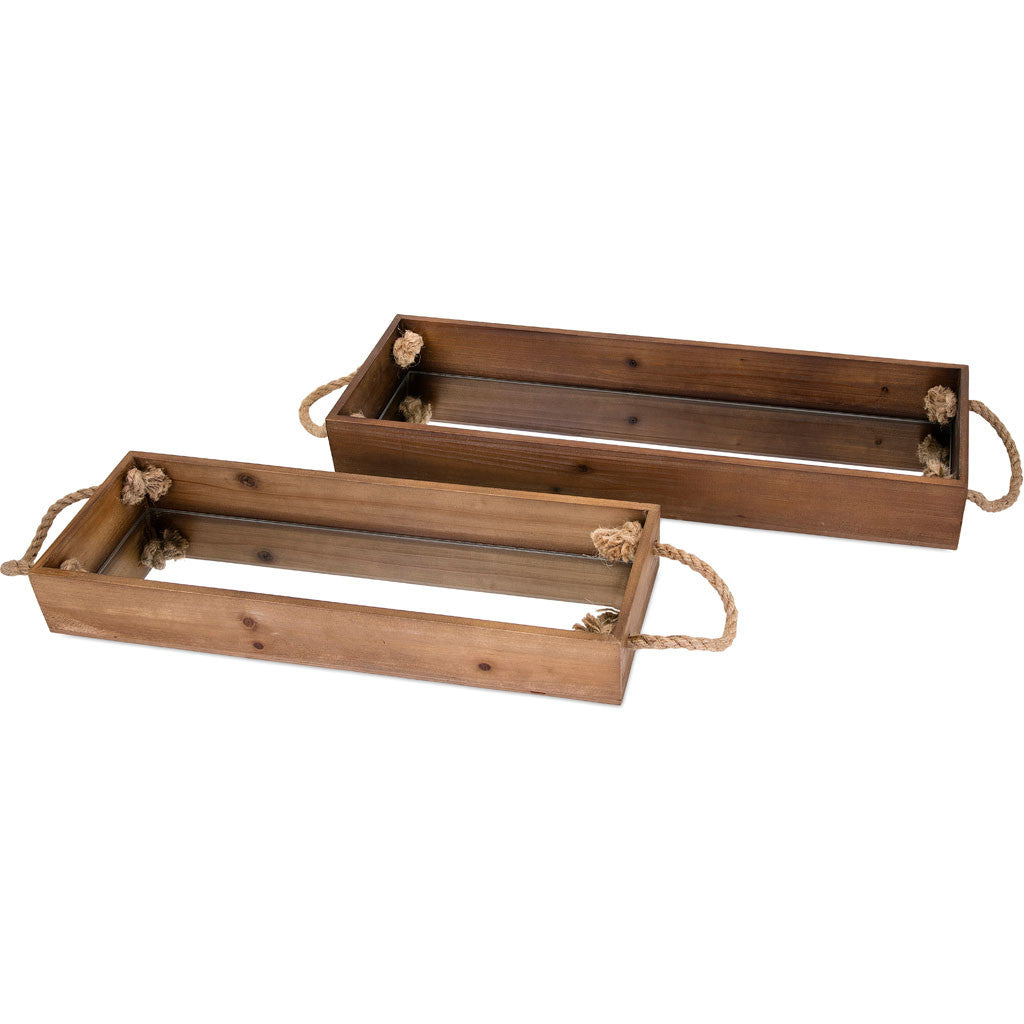 Conrad Eden Wood Decorative Trays (Set of 2)