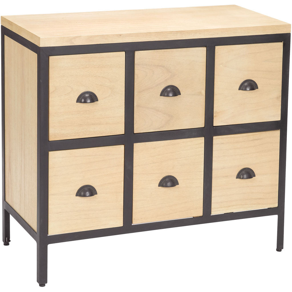 Iron Frame Chest 6 Drawers