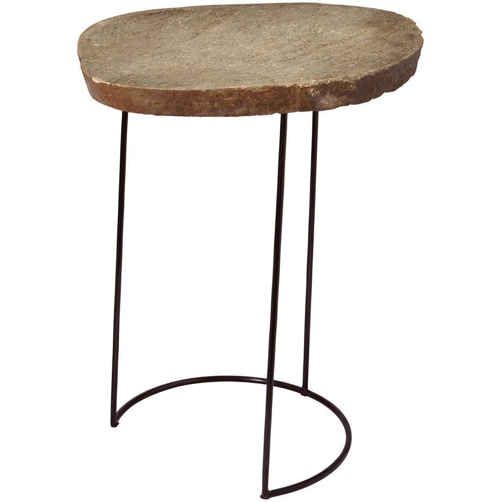 Boise Stone Slab/Wire Frame Table Tall