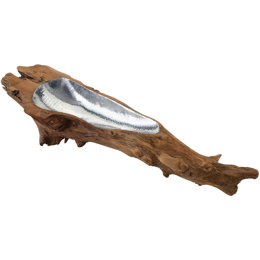 Hem Long Teak Root Bowl Aluminum