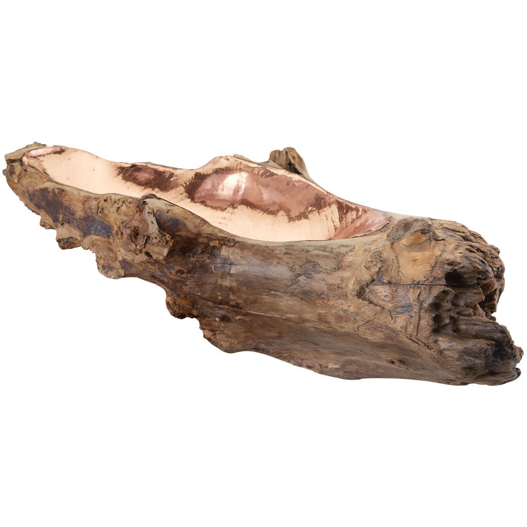 Hem Long Teak Root Bowl Copper