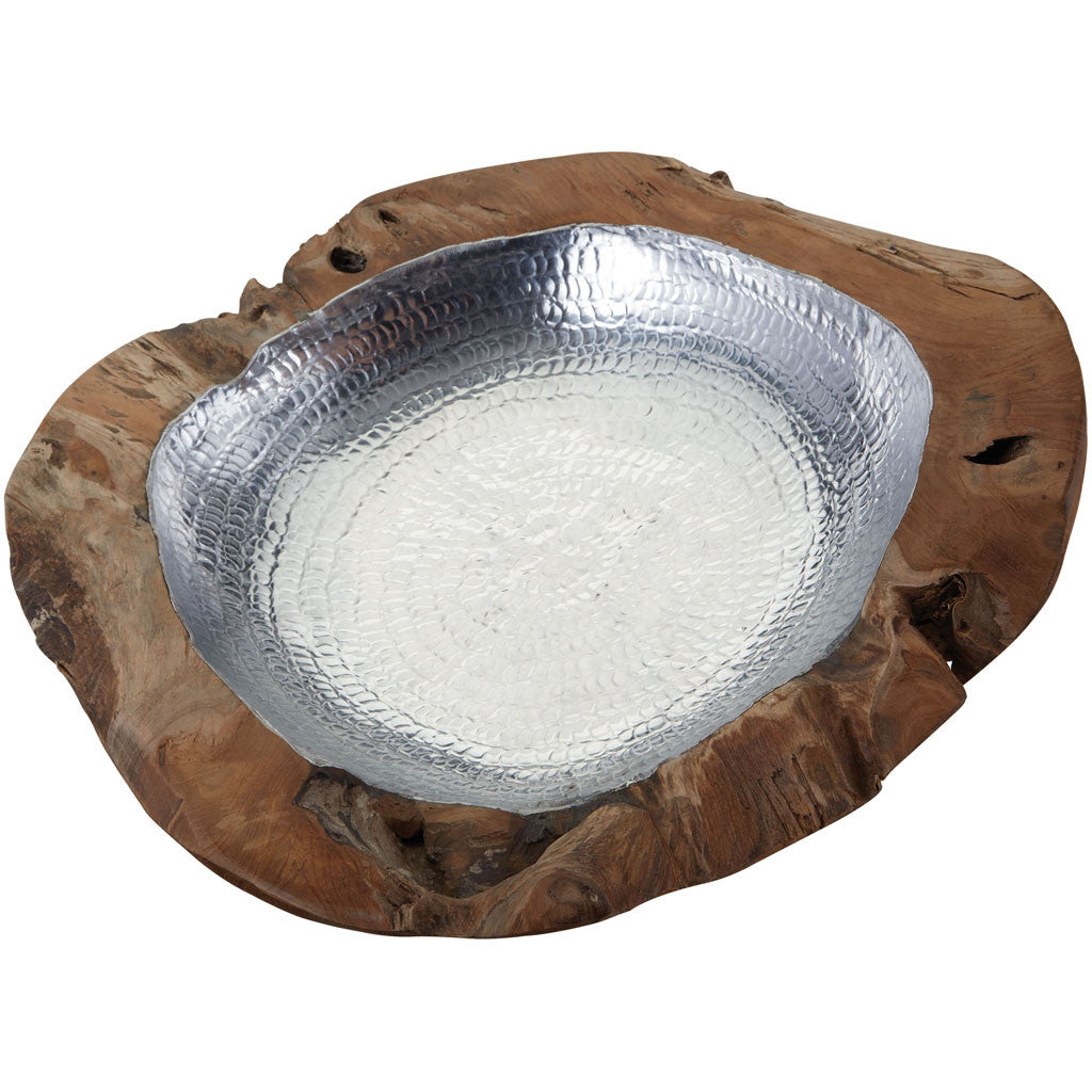 Hem Large Round Teak Bowl Aluminum