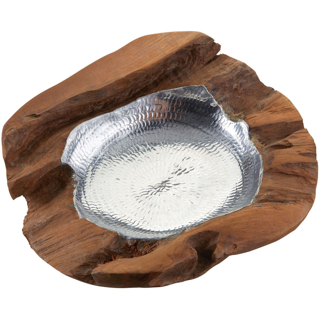 Hem Medium Round Teak Bowl Aluminum