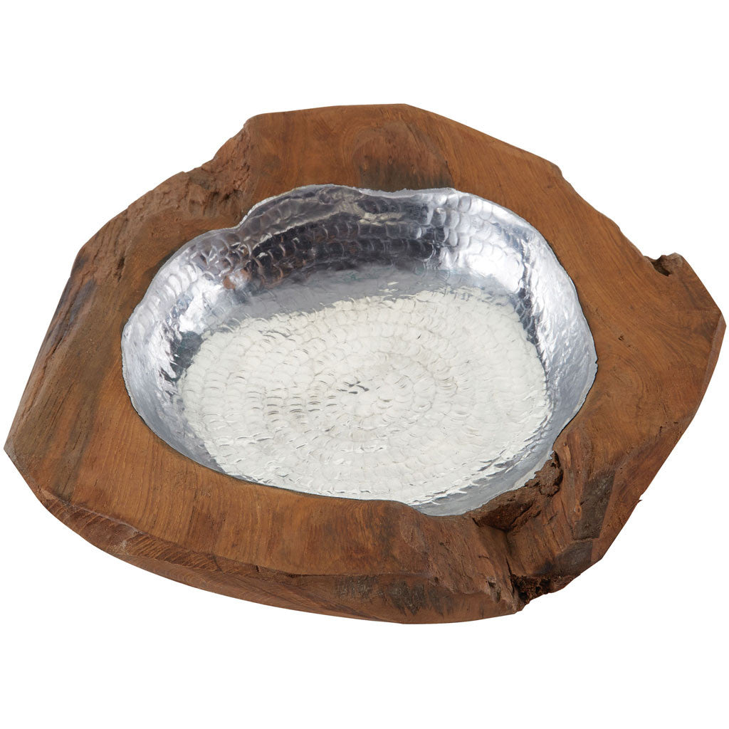 Hem Small Round Teak Bowl Aluminum