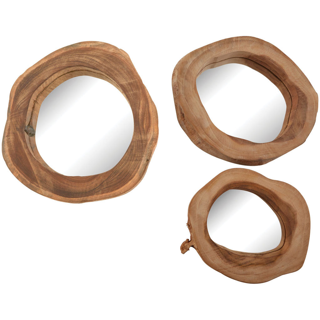 Hem Teak Wood Mirror (Set of 3)