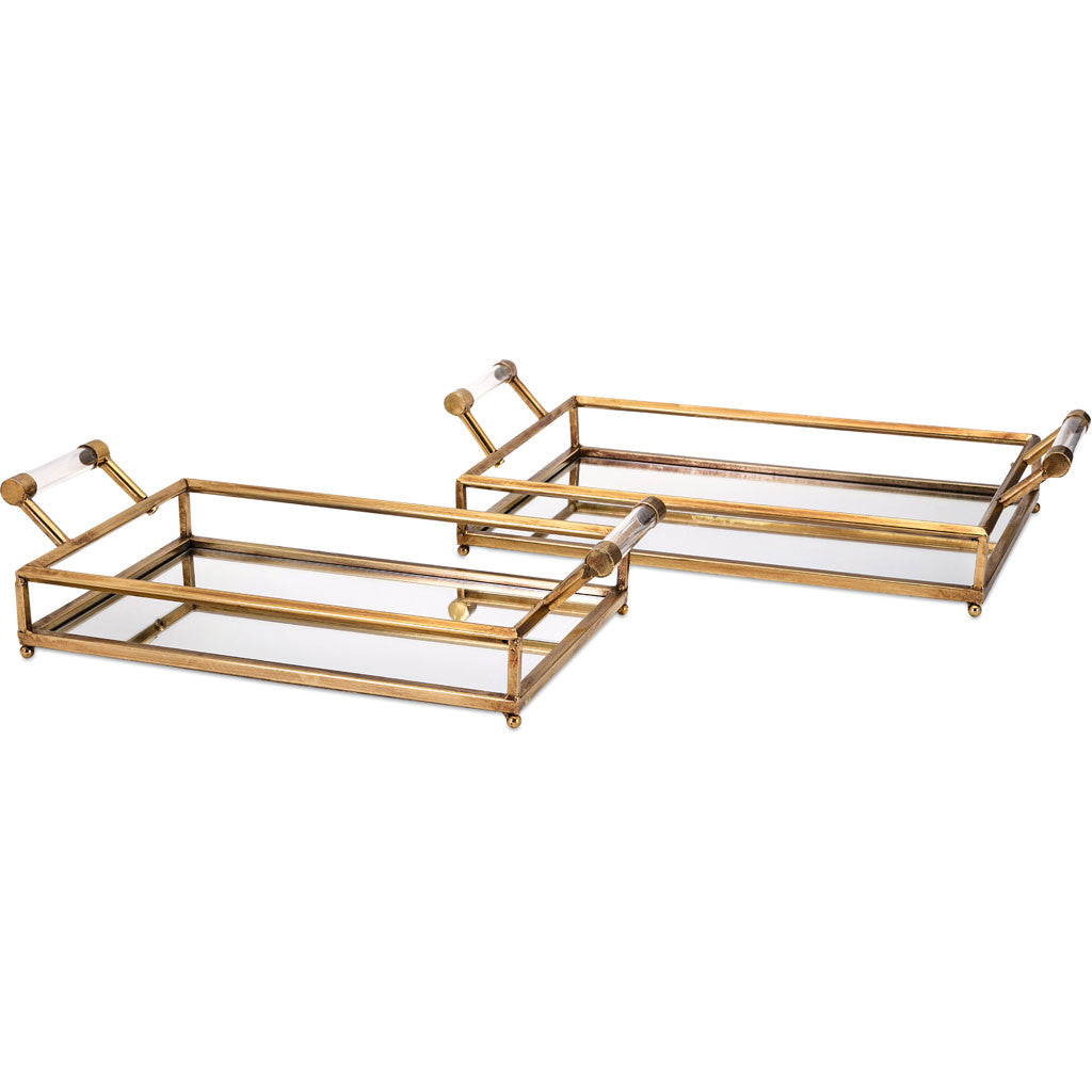 Riya Mirror Decorative Trays (Set of 2)