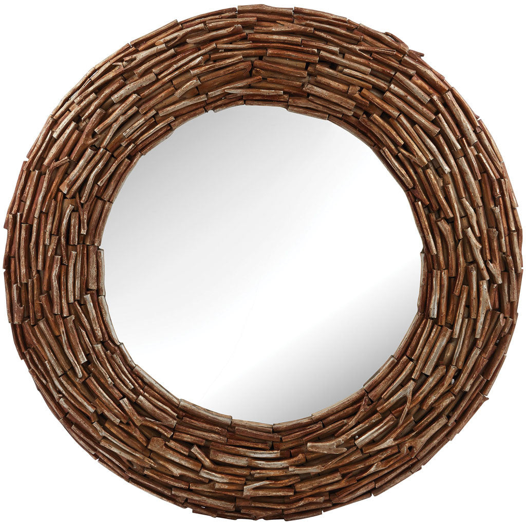 Mazor Round Twig Mirror