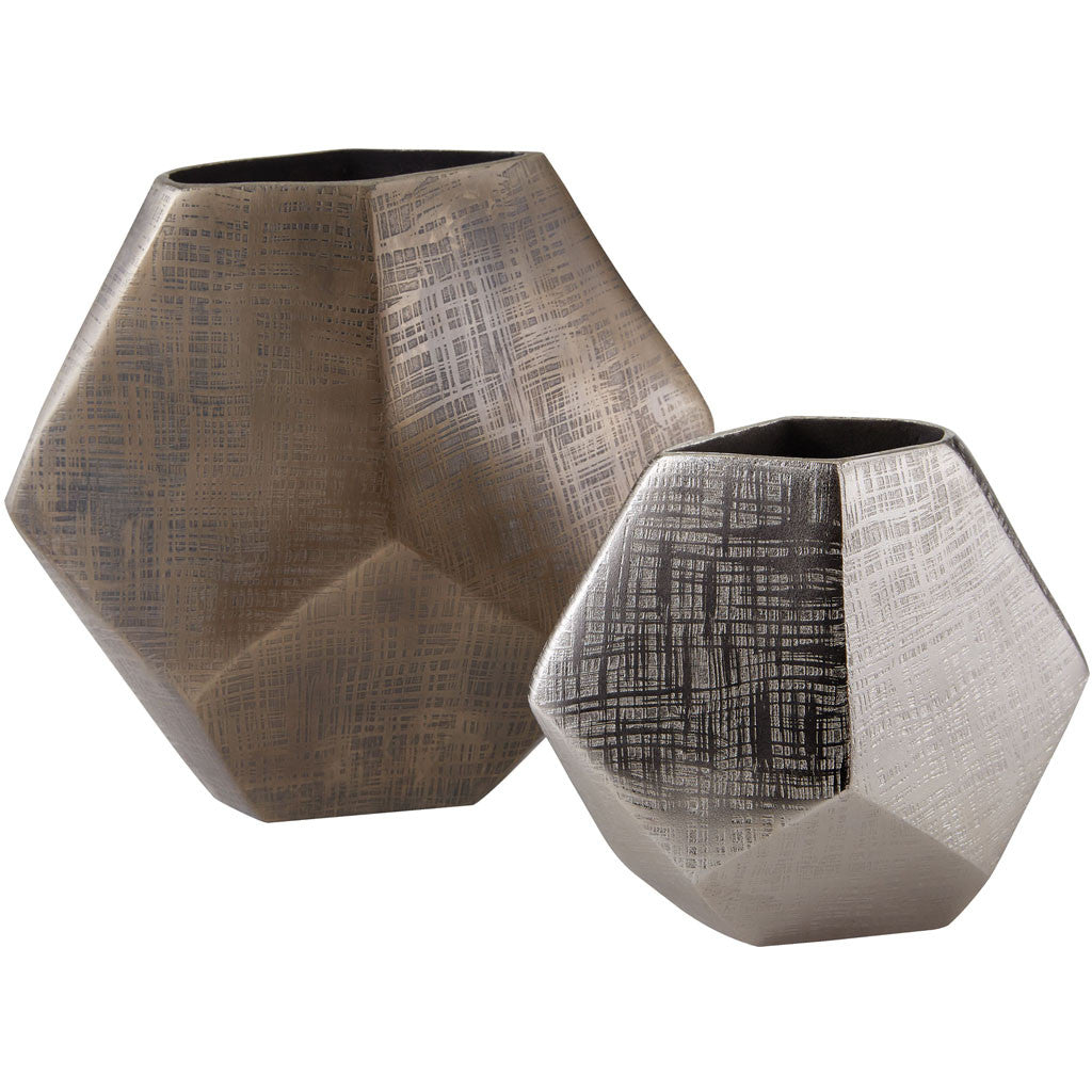 Faceted Cube Vases (Set of 2)