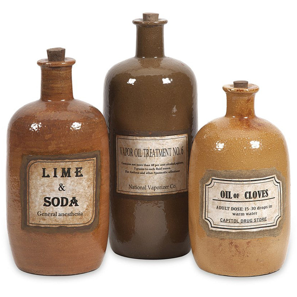 Elliott Decorative Medicine Bottles (Set of 3)