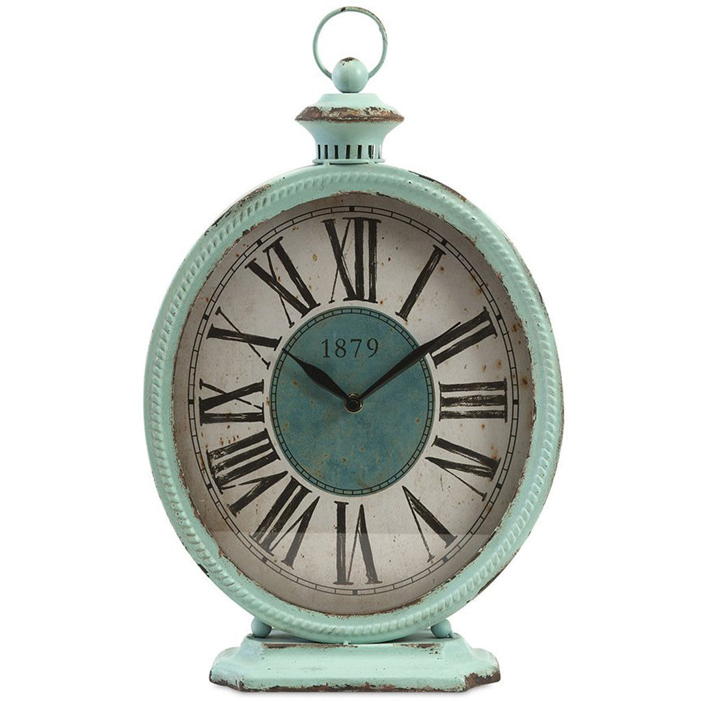Archer Teal Metal Clock