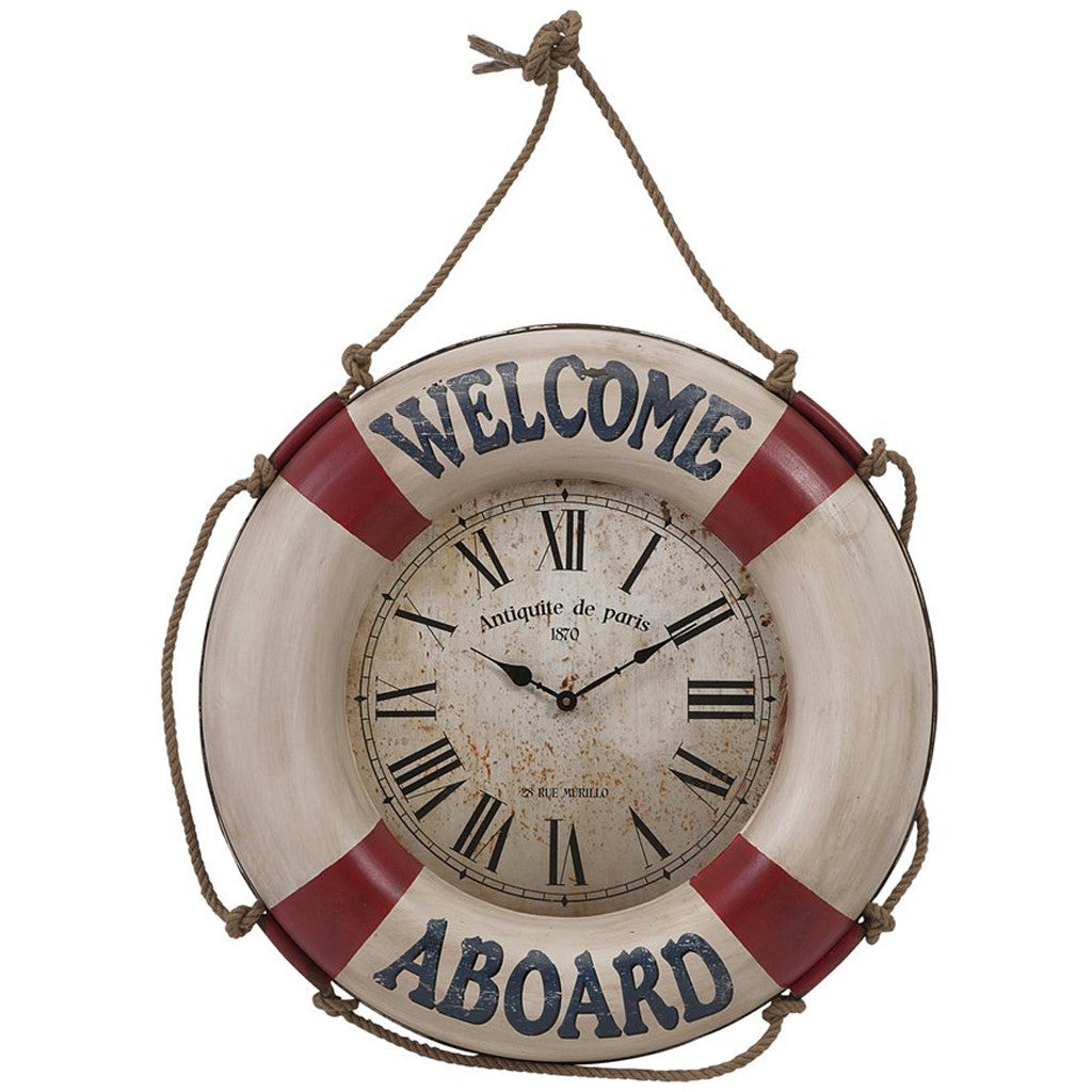 Welcome Aboard Wall Clock