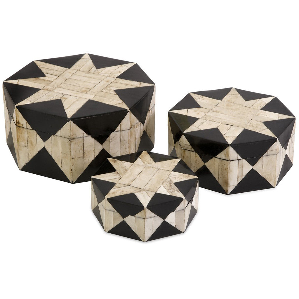 Lane Bone Inlay Boxes (Set of 3)