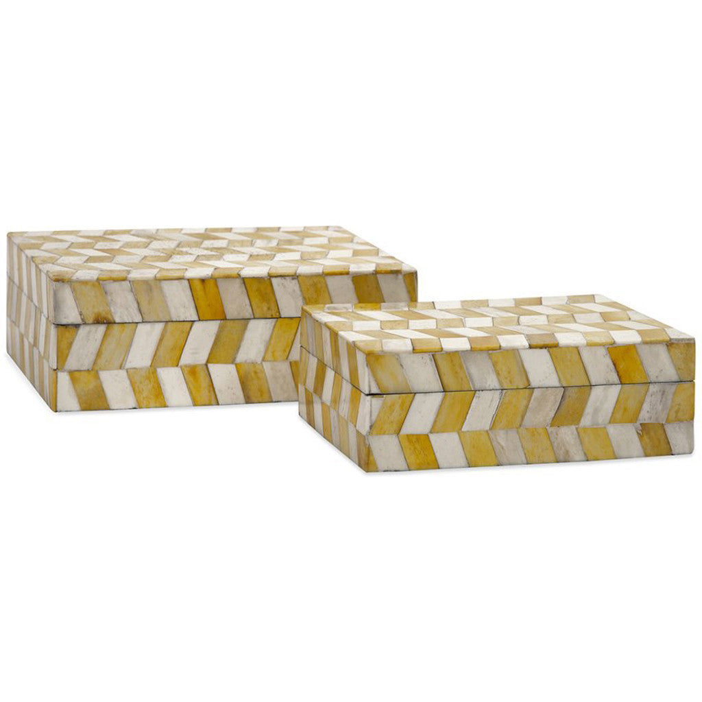Elite Mellow Yellow Bone Boxes (Set of 2)