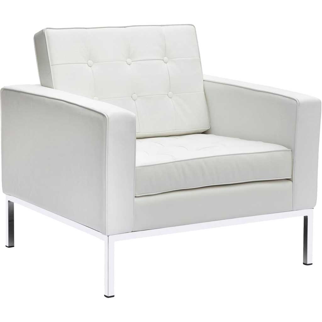 Belmont Arm Chair in Leather White - Froy.com