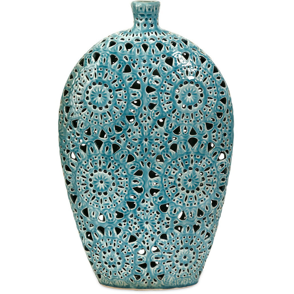 Labette Large Floral Pierced Vase