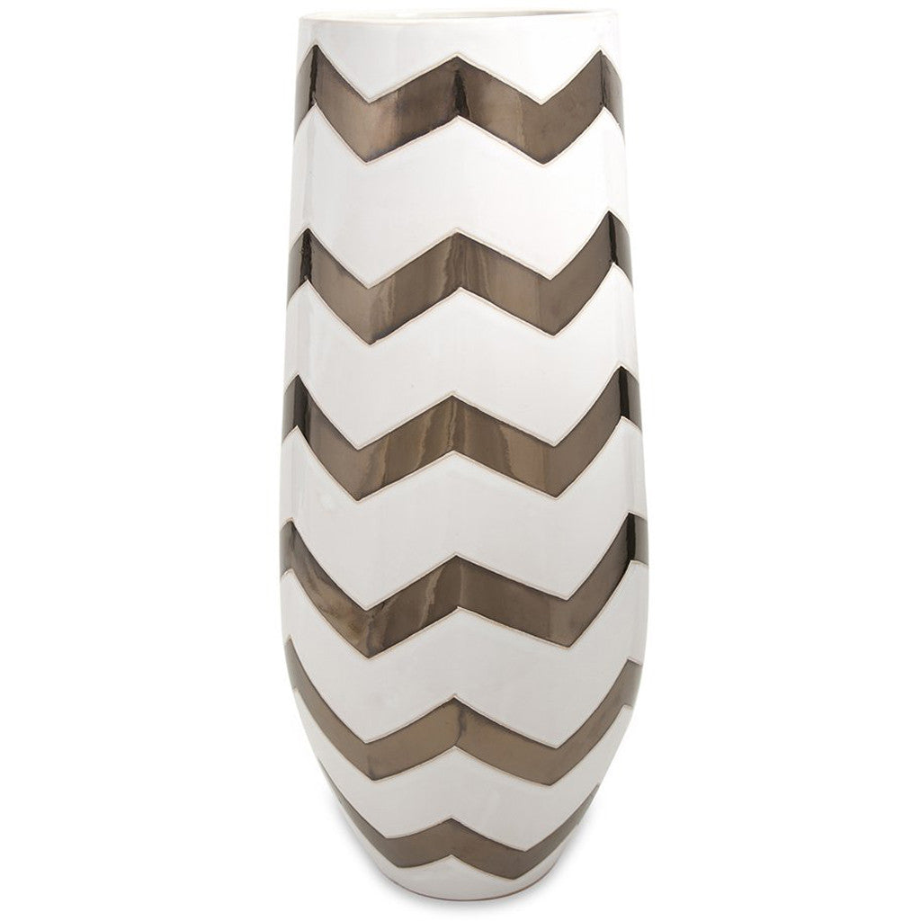 Bronze Metallic Cheveron Vase
