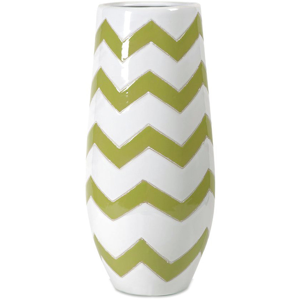 Elite Green Apple Chevron Vase