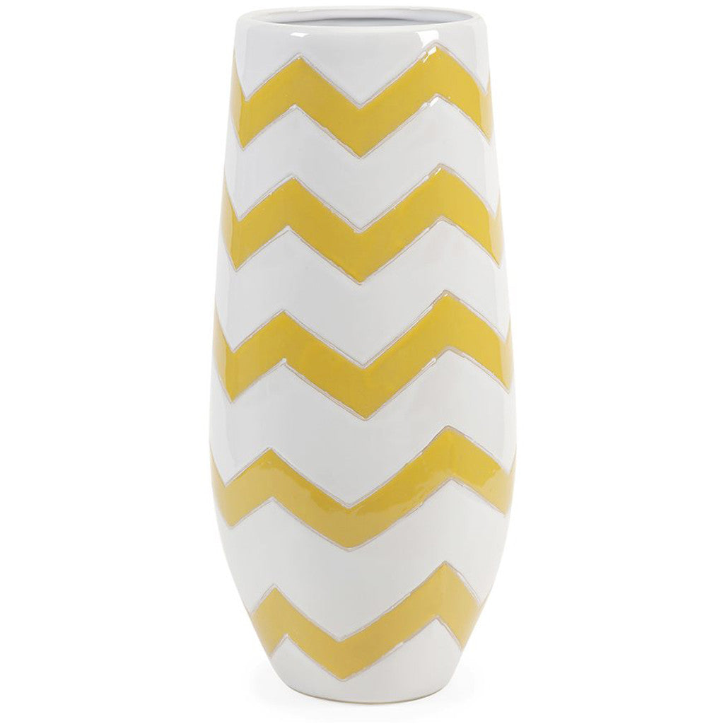 Elite Mellow Yellow Chevron Vase
