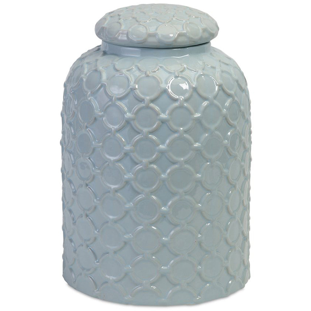 Roseau Egg Blue Lidded Jar