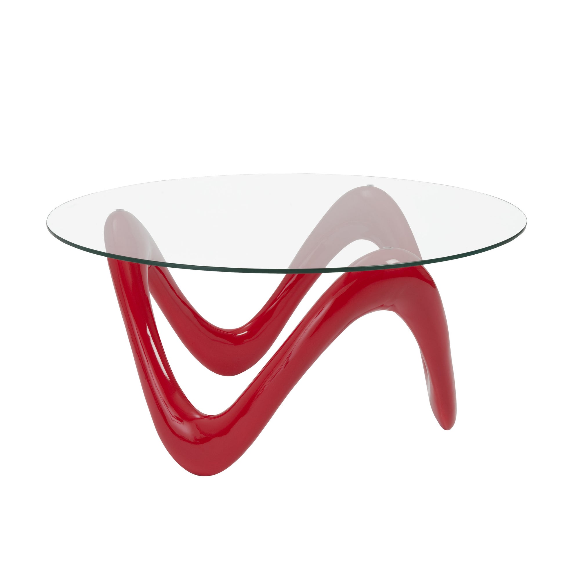 Coral Coffee Table High Gloss Red/Clear