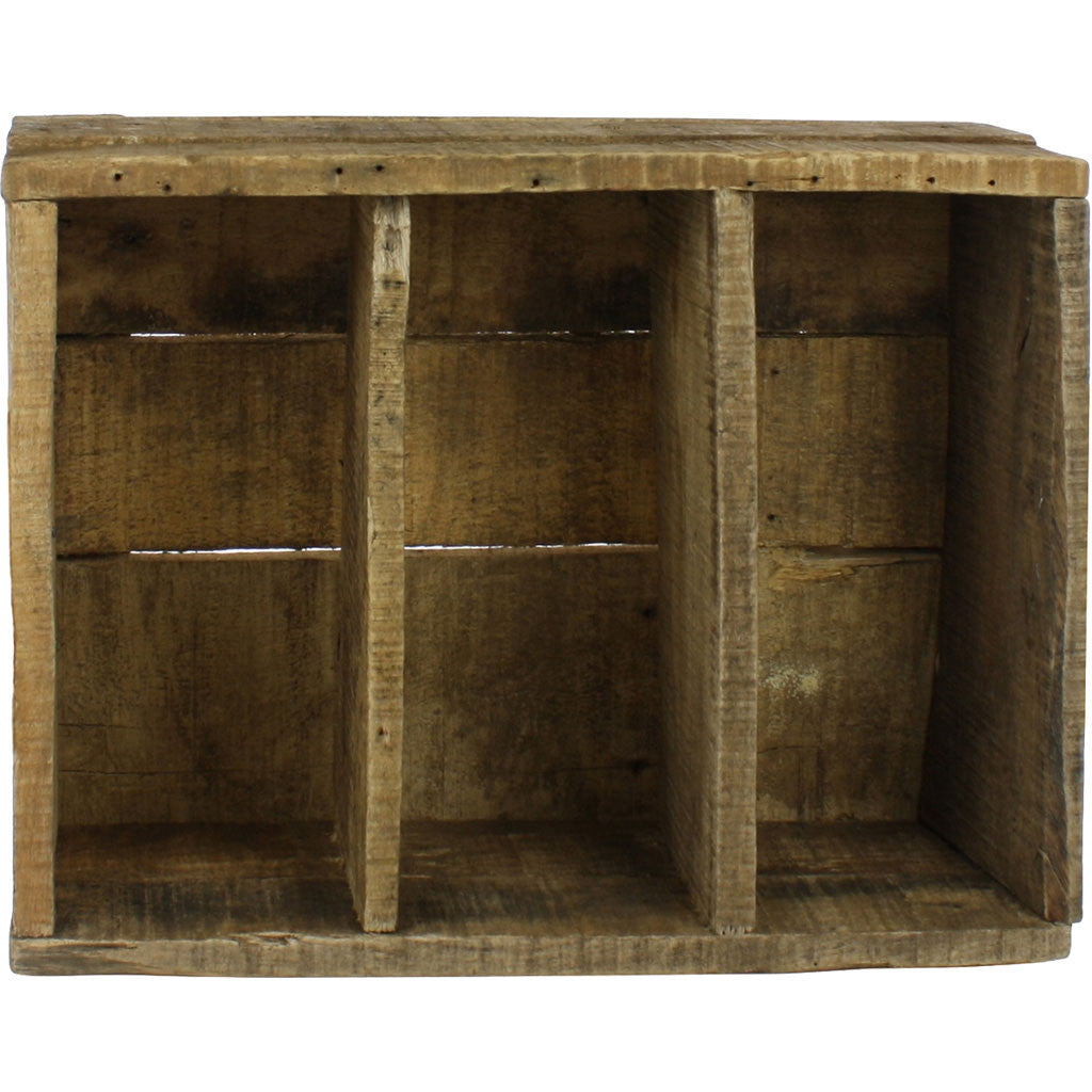 Market Salvaged Shelved Wood Crate Natural