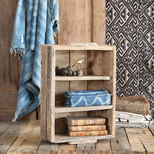 Market Salvaged Shelved Wood Crate Natural