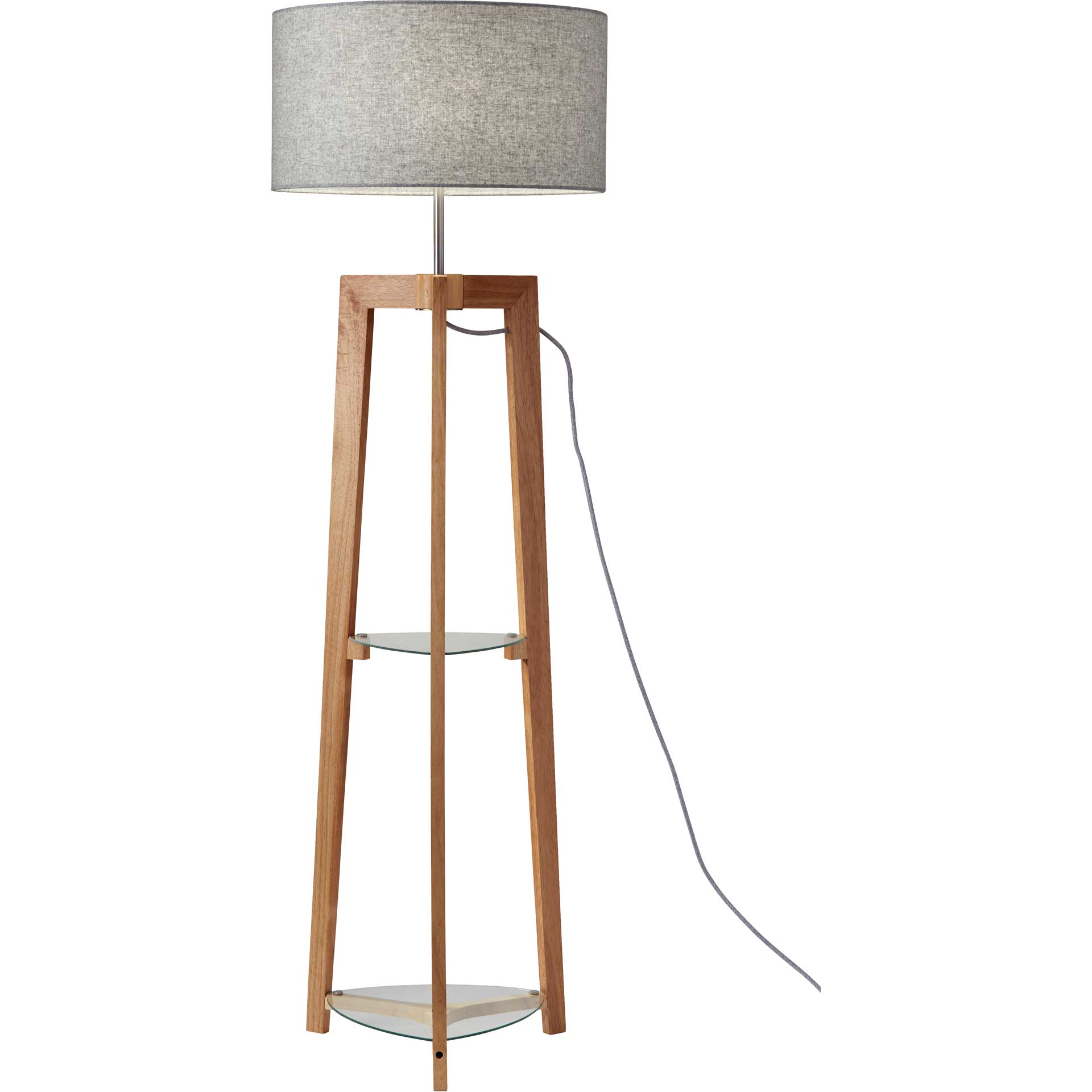 Herblay Shelf Floor Lamp Natural/Gray