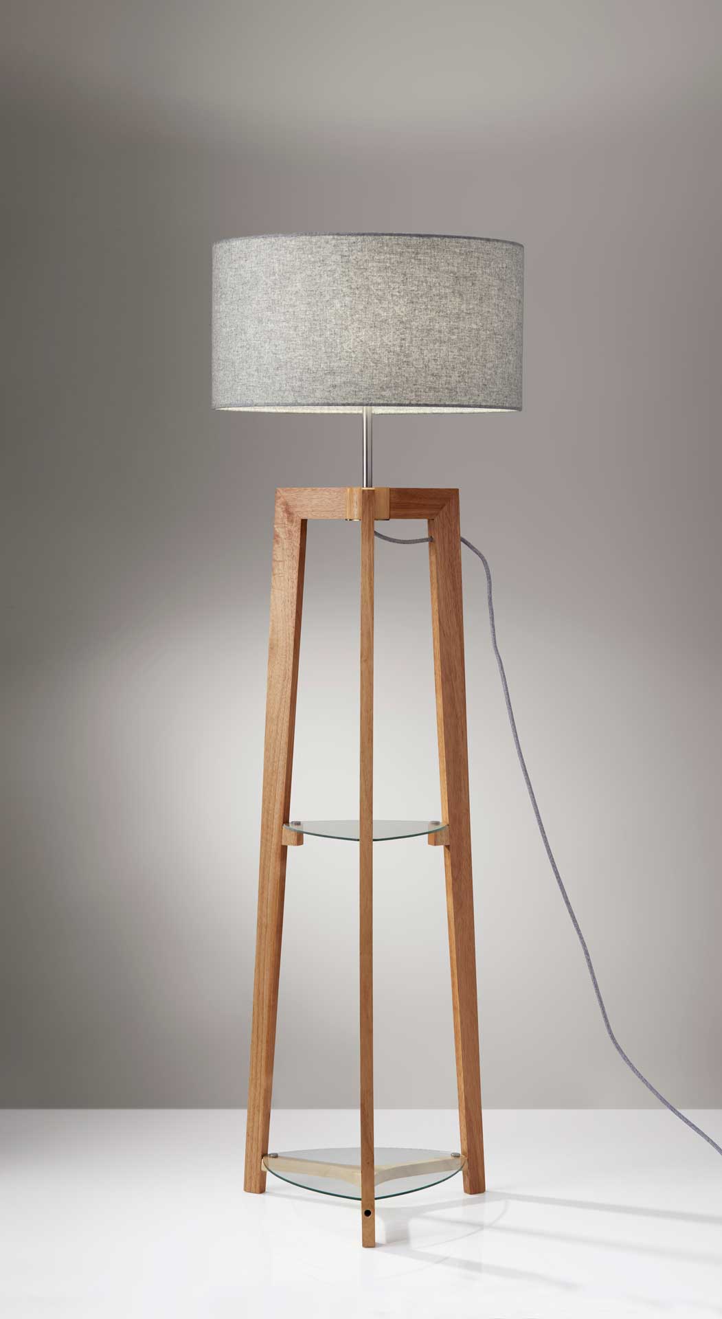 Herblay Shelf Floor Lamp Natural/Gray